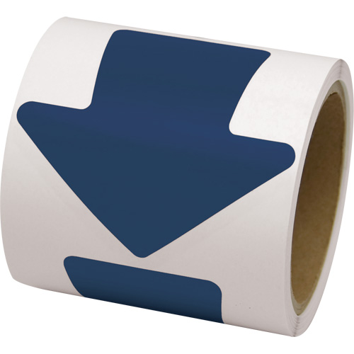 D&eacute;calcomanie en couleur pour le marquage des planchers, Fl&egrave;che, 4" lo x 4" la, Bleu, Vinyle Oxymax Inc