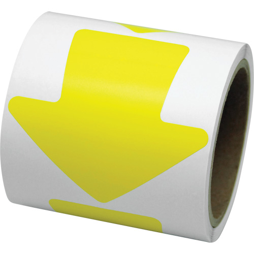 Coloured Floor Marking Decals, Arrow, 4" L x 4" W, Yellow, Vinyl Oxymax Inc
