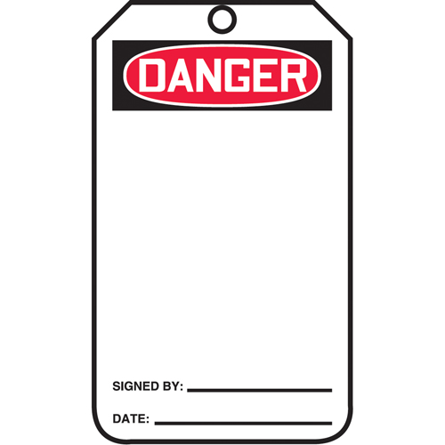 Safety Tags, Plastic, 3-3/8" W x 5-7/8" H, English Oxymax Inc