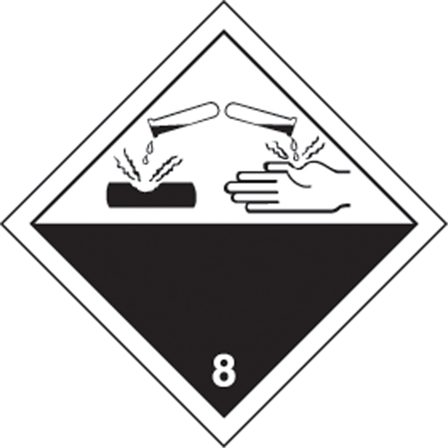 &eacute;tiquettes d'exp&eacute;dition TMD, Classe 8, Corrosifs, Vinyle Oxymax Inc