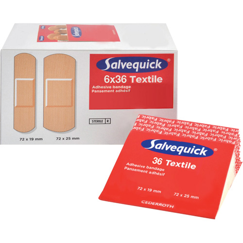Salvequick&reg; Bandage Dispensing Systems Refills, Rectangular/Square, Fabric, Sterile Oxymax Inc