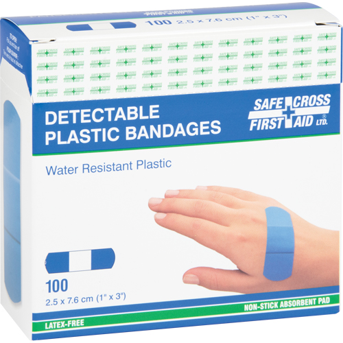 Bandages, Rectangulaire/carr&eacute;e, 3", Plastique d&eacute;tectable, St&eacute;rile Oxymax Inc