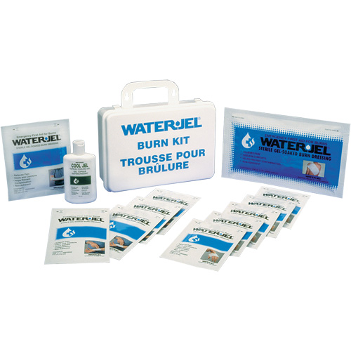 Trousses d'urgence pour brûlures Water Jel, Boîte en plastique de 36 unit&eacute;s, Classe 2 Oxymax Inc