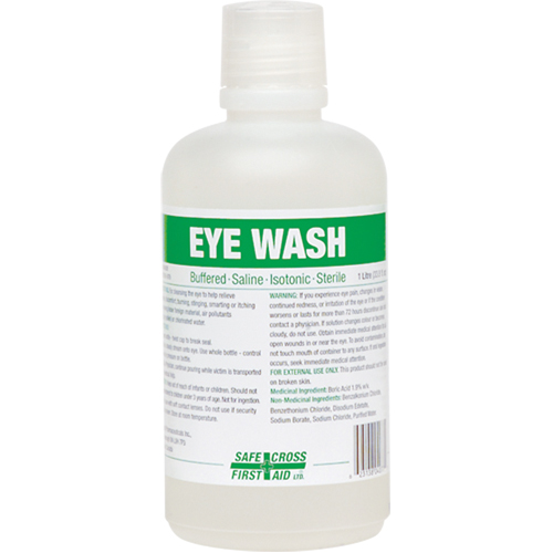 Eyewash Solution, Full Bottle, 1000 ml Oxymax Inc