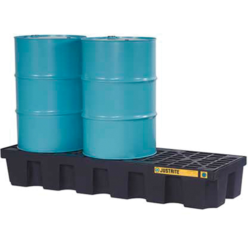 EcoPolyBlend Spill Control Pallets - With Drain, 75 US gal. Spill Capacity, 73" x 25" x 11.6" Oxymax Inc