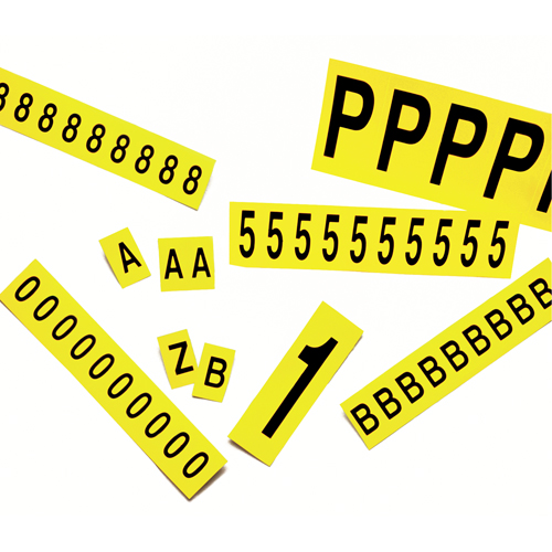 Individual Adhesive Letter Markers, F, 1" H, Black on Yellow Oxymax Inc