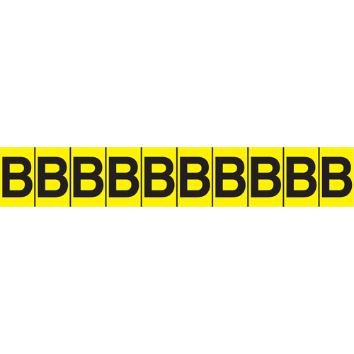 Rep&egrave;res adh&eacute;sifs &agrave; lettres individuelles, E, 1" h, Noir sur jaune Oxymax Inc