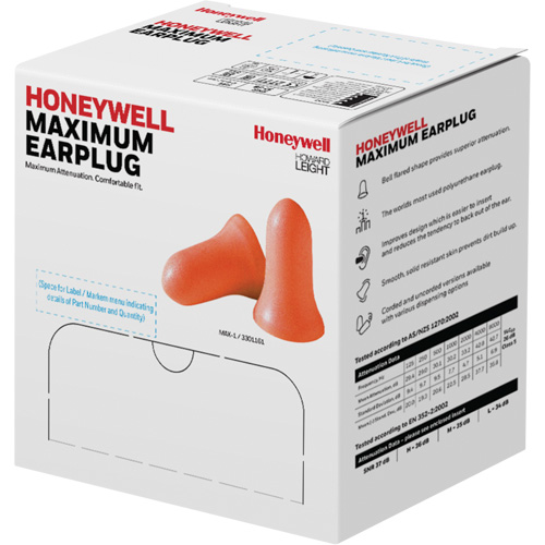 Bouchons d'oreilles en mousse Maximum de Howard Leight, Vrac - Sac en poly Oxymax Inc