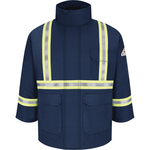 Flame Resistant Parkas with Reflective Striping, Men's, 3X-Large, Navy Blue Oxymax Inc