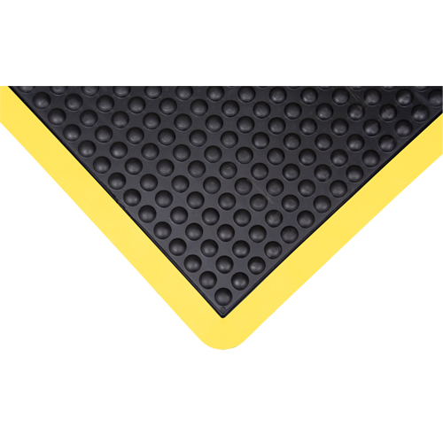 Tapis antifatigue en d&ocirc;me, &agrave; bulles, 2' x 3' x 1/2", Noir, Caoutchouc Oxymax Inc