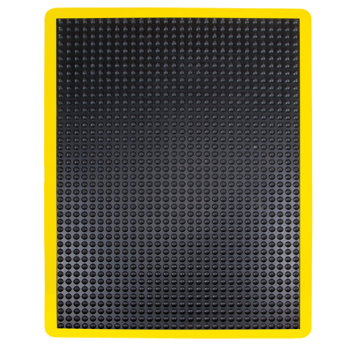 Tapis antifatigue en d&ocirc;me, &agrave; bulles, 2' x 3' x 1/2", Noir, Caoutchouc Oxymax Inc