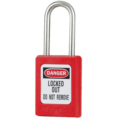 S33 Zenex Safety Padlocks, Red, Keyed Alike, Thermoplastic, 1-3/8" Width Oxymax Inc