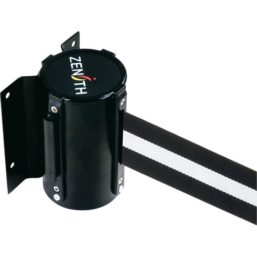 Barri&egrave;re &agrave; fixation murale, Acier, Fixation par vis, 7', Ruban Noir/Blanc Oxymax Inc