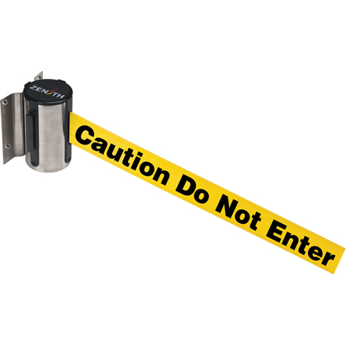 Wall Mount Barrier, Steel, Screw Mount, 7', Yellow Tape Oxymax Inc