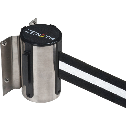 Barri&egrave;re &agrave; fixation murale, Acier, Fixation par vis, 7', Ruban Noir/Blanc Oxymax Inc