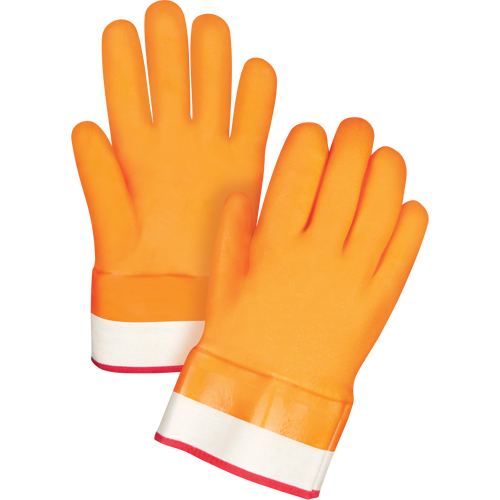 Gants doubl&eacute;s pour l'hiver r&eacute;sistants aux produits chimiques, Taille Grand/9, 10" lo, PVC, Doublure en Molleton de mousse, Gant de calibre hiver Oxymax Inc