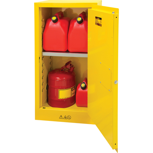 Flammable Storage Cabinet, 16 gal., 1 Door, 23" W x 44" H x 18" D Oxymax Inc