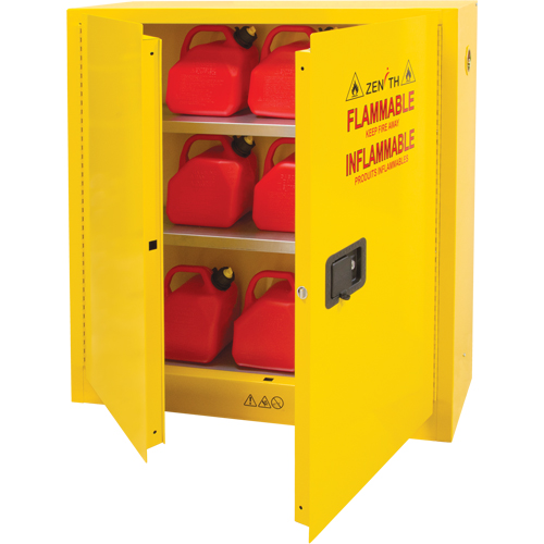 Armoire pour produits inflammables, 24 gal., 2 Porte(s), 43" La x 44" h x 12" p Oxymax Inc