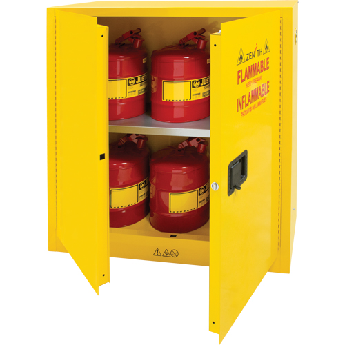 Armoire pour produits inflammables, 30 gal., 2 Porte(s), 43" La x 44" h x 18" p Oxymax Inc