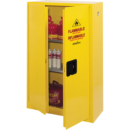 Armoire pour produits inflammables, 45 gal., 2 Porte(s), 43" La x 65" h x 18" p Oxymax Inc