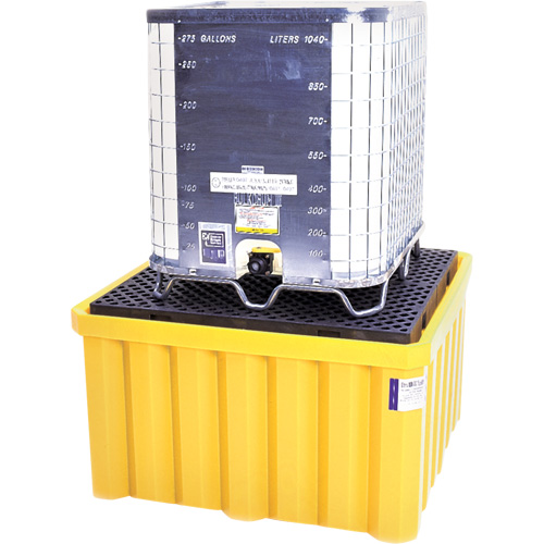 Ultra-IBC Spill Pallet&reg; with Drain, 400 US gal. Spill Capacity, 58.75" x 58.75" x 33" Oxymax Inc