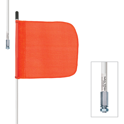 Tiges de s&eacute;curit&eacute; robustes Safety Whip, Fixation Filet&eacute;, Hauteur 6', Orange Oxymax Inc