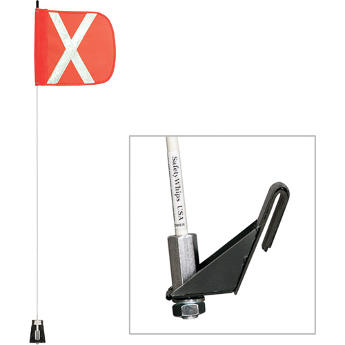 Safety Whip&reg; Light-Duty Whips, Window Mount, 5' High, Orange Oxymax Inc