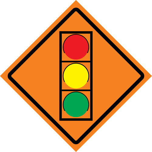 Stop Light Roll-Up Traffic Sign, 29-1/2" x 29-1/2", Vinyl, Pictogram Oxymax Inc