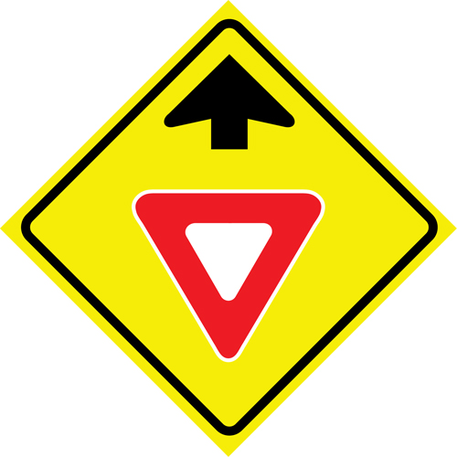 "Yield Ahead" Roll-Up Traffic Sign, 36" x 36", Vinyl, Pictogram Oxymax Inc