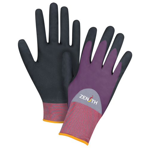 Gants enduits de premi&egrave;re qualit&eacute; ZX-2, 7/Petit, R&ecirc;vetement Nitrile/Mousse de nitrile, Calibre 18, Enveloppe en Nylon Oxymax Inc