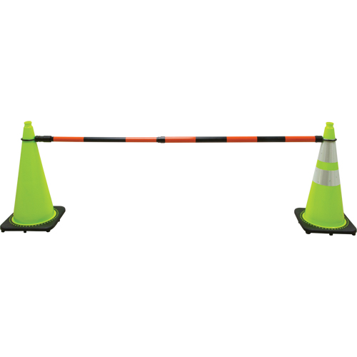Retractable Cone Bar, 7' 5" Extended Length, Black/Orange Oxymax Inc