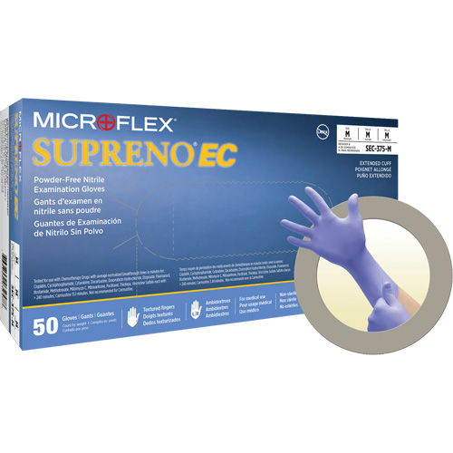 Gants Supreno EC, Petit, Nitrile, 5,5-mil, Sans poudre, Mauve, Classe 2 Oxymax Inc