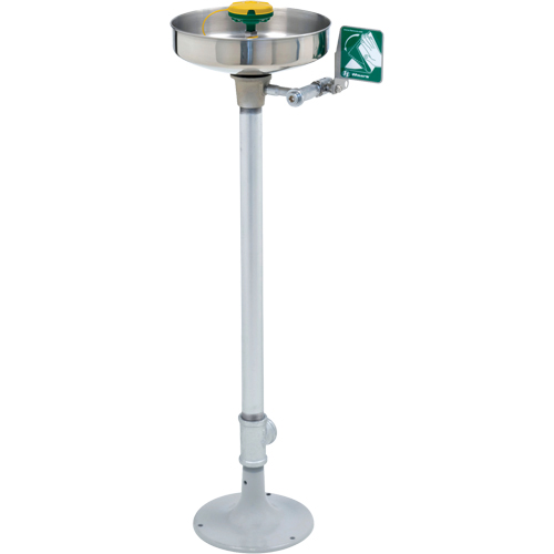 Poste de douche oculaire/faciale Axion, Installation Socle, Bol Acier inoxydable Oxymax Inc