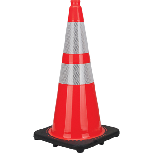 Premium Traffic Cone, 28", Orange, 4" & 6" Reflective Collar(s) Oxymax Inc