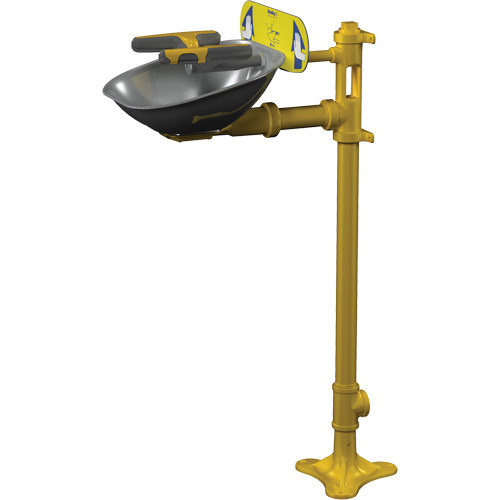 Postes de douche oculaire/faciale Halo, Installation Socle, Bol Acier inoxydable Oxymax Inc