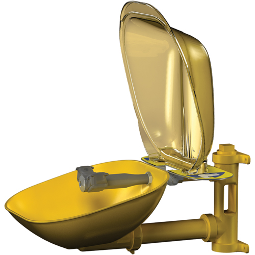 Poste de douche oculaire Halo, Installation Montage mural, Bol Plastique Oxymax Inc