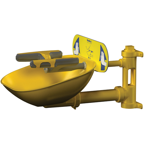 Halo Face/Eyewash Stations, Wall-Mount Installation, Plastic Bowl Oxymax Inc