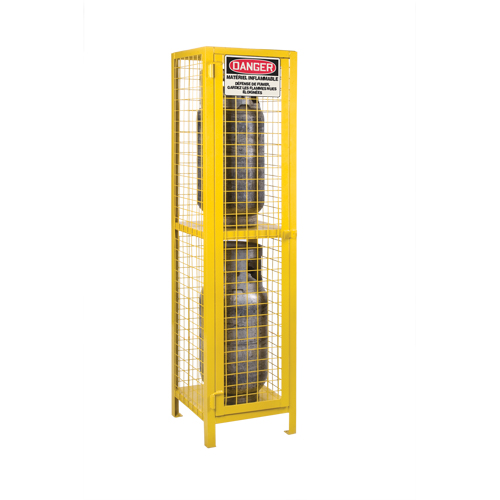 Armoires pour cylindres &agrave; gaz, nbre de bouteilles: 2, 17" , 17" , 69" , Jaune Oxymax Inc