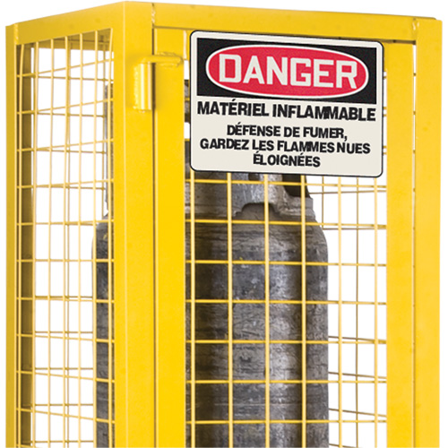 CSA-Compliant Gas Cylinder Safety Cabinet, 2 Cylinder Capacity, 17" W x 17" D x 69" H, Yellow Oxymax Inc