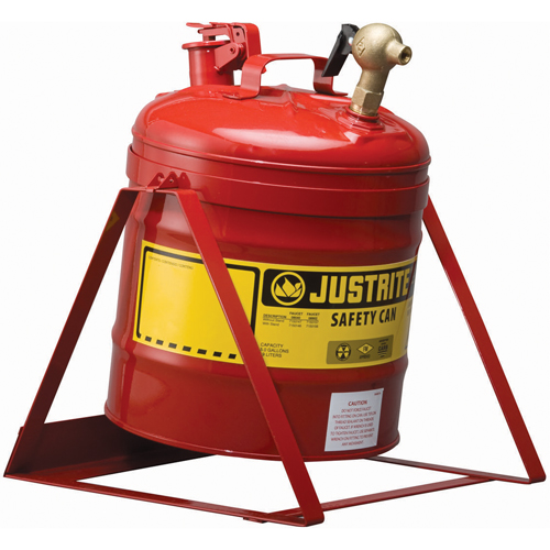 Laboratory Safety Can with Faucet, Type I, Steel, 5 US gal., Red, FM Approved Oxymax Inc