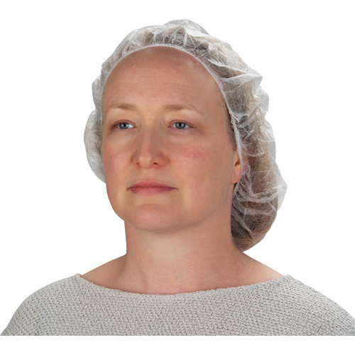 Bonnets bouffants non tiss&eacute;s, Polypropyl&egrave;ne, 21"/Grand, Blanc Oxymax Inc