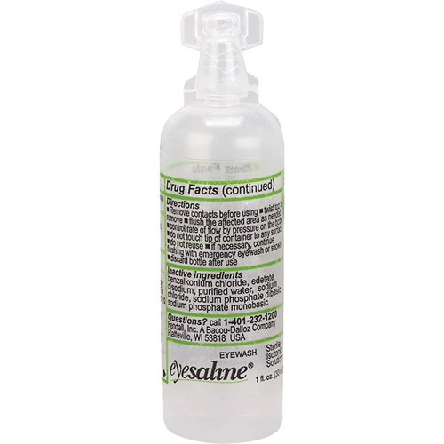 Saline Eyewash Bottles, Full Bottle, 1 oz. Oxymax Inc