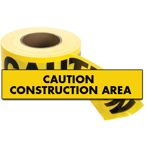 Standard Barricade Tape, English, 3" W x 1000' L, 2 mils, Black on Yellow Oxymax Inc