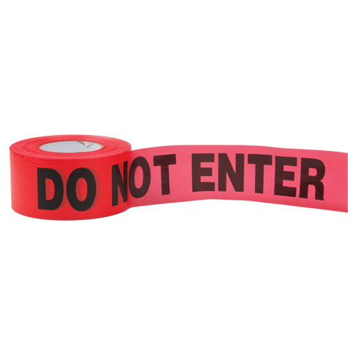 Rubans standards pour barricades, Anglais, 3" la x 1000' lo, 2 mils, Rouge Oxymax Inc
