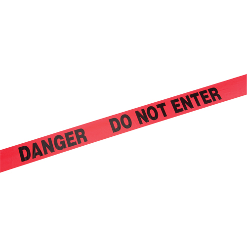 Rubans standards pour barricades, Anglais, 3" la x 1000' lo, 2 mils, Rouge Oxymax Inc