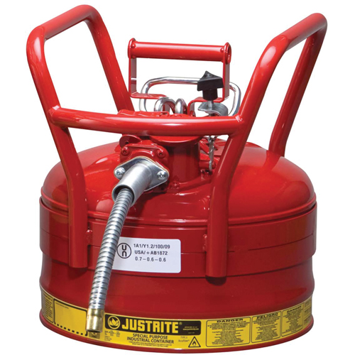 D.O.T. AccuFlow Safety Cans, Type II, Steel, 2.5 US gal., Red, FM Approved Oxymax Inc