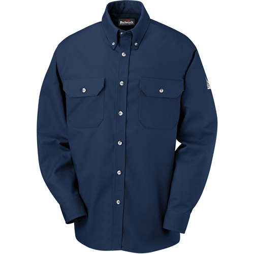 Flame-Resistant Dress Uniform Shirts, Small, Navy Blue Oxymax Inc