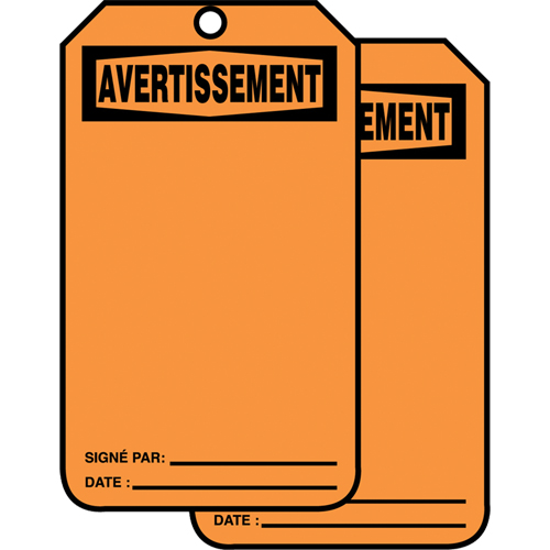 Safety Tags, Cardstock, 3-1/8" W x 5-7/8" H, French Oxymax Inc
