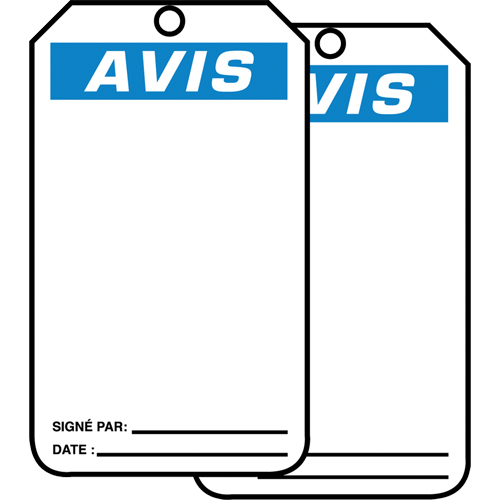 Safety Tags, Plastic, 3-1/8" W x 5-7/8" H, French Oxymax Inc