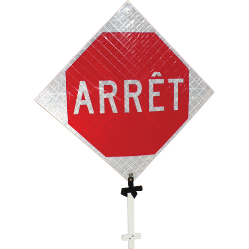 "Arr&ecirc;t" Pole Sign, 24" x 24", Aluminum, French Oxymax Inc